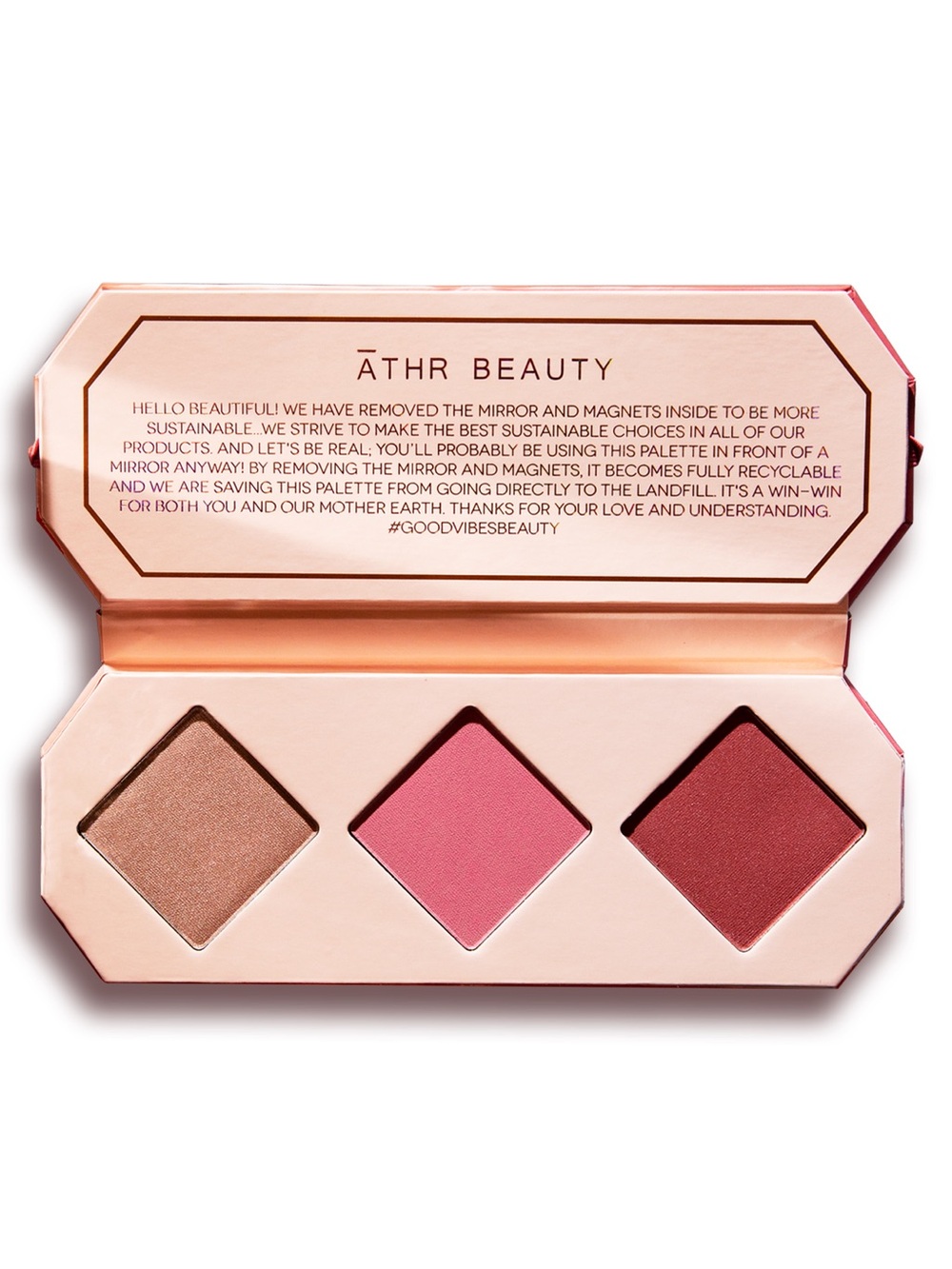ATHR Beauty Crystal Charged Cheek Palette in Ruby Blush Highlighter Trio
